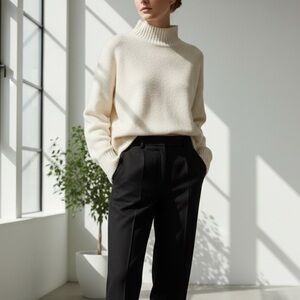 Elegant Cream Turtleneck Sweater